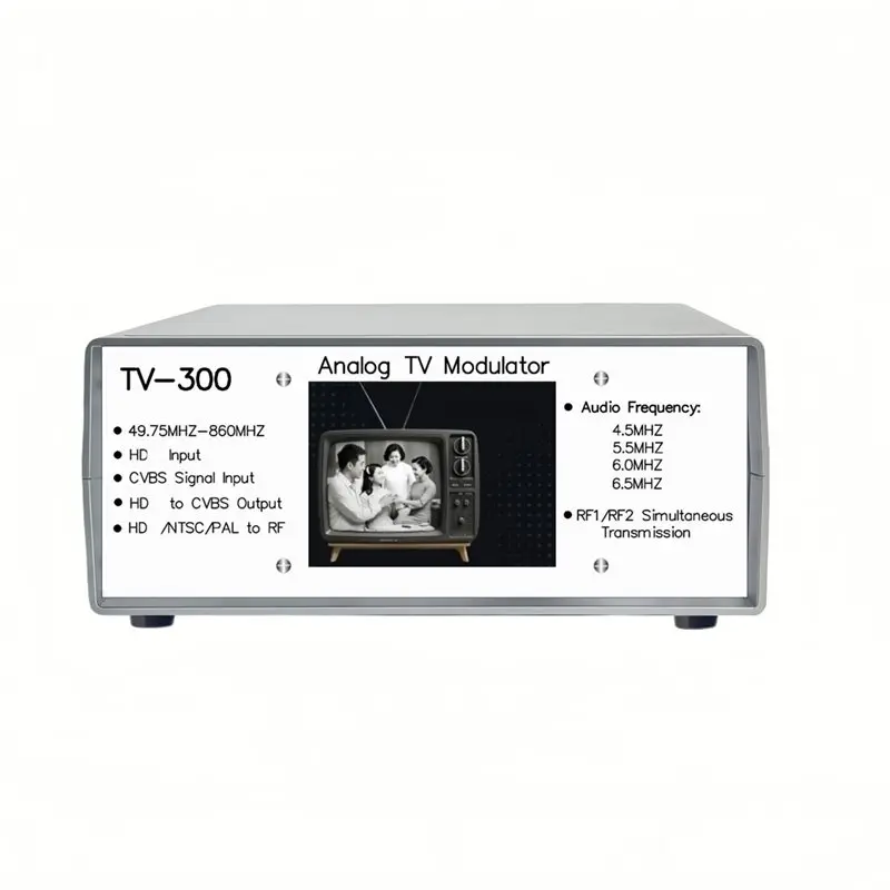 FULL-TV300 Analog TV Transmitter 2-Channel Analog TV Audio/Video Wireless Transmitter EU Plug
