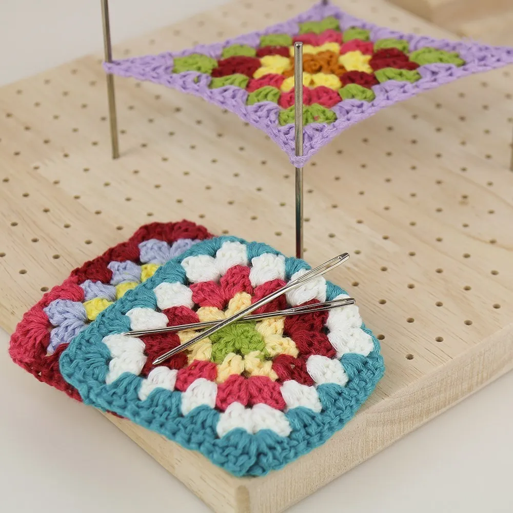Wooden Knitting Blocking Board Granny Squares Crochet Blocking Mats for Shawls Scarfs Socks Sweaters and Diy Handmade Projects - view 5