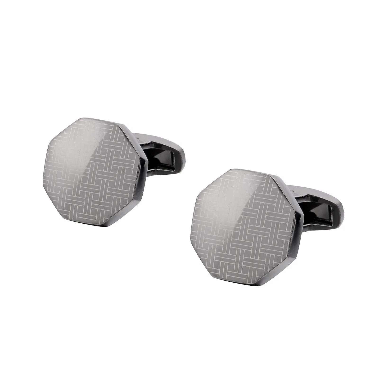 High Quality Geometric Gun Black Laser Cufflinks For Mens Wedding Groomsmen Cuff Male Buttons Gift Jewelry Accessories