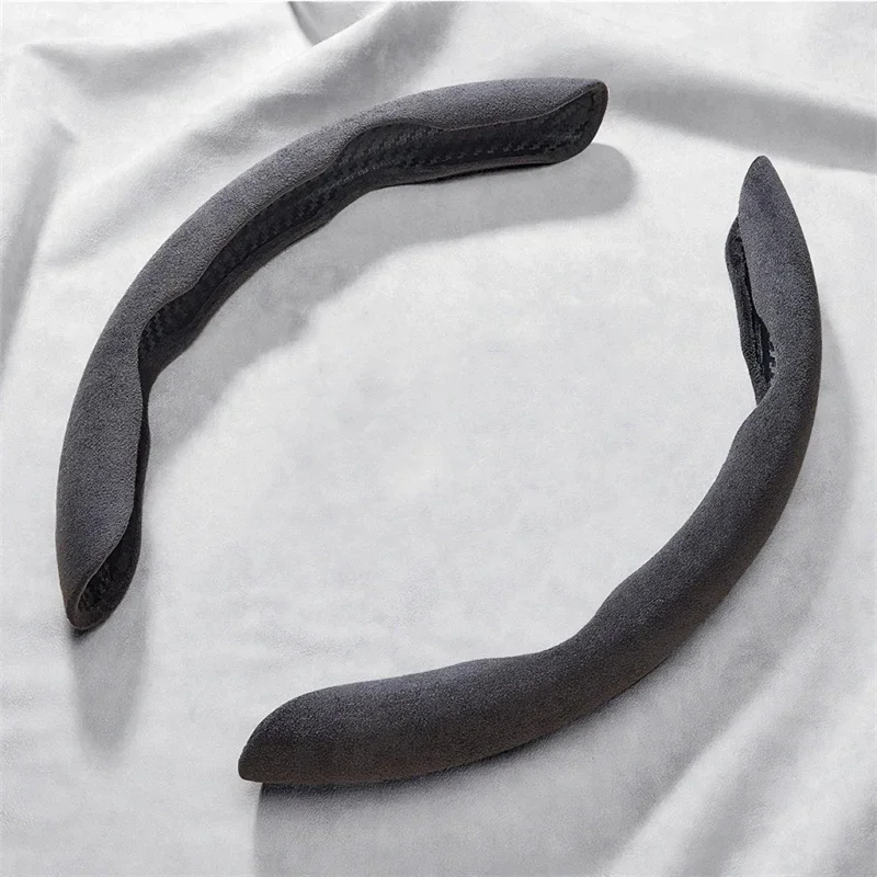 

Suede Universal 38CM Car Steering Wheel Booster Cover Non-Slip Auto Interior Steer Protector Decoration Accessories-Brown