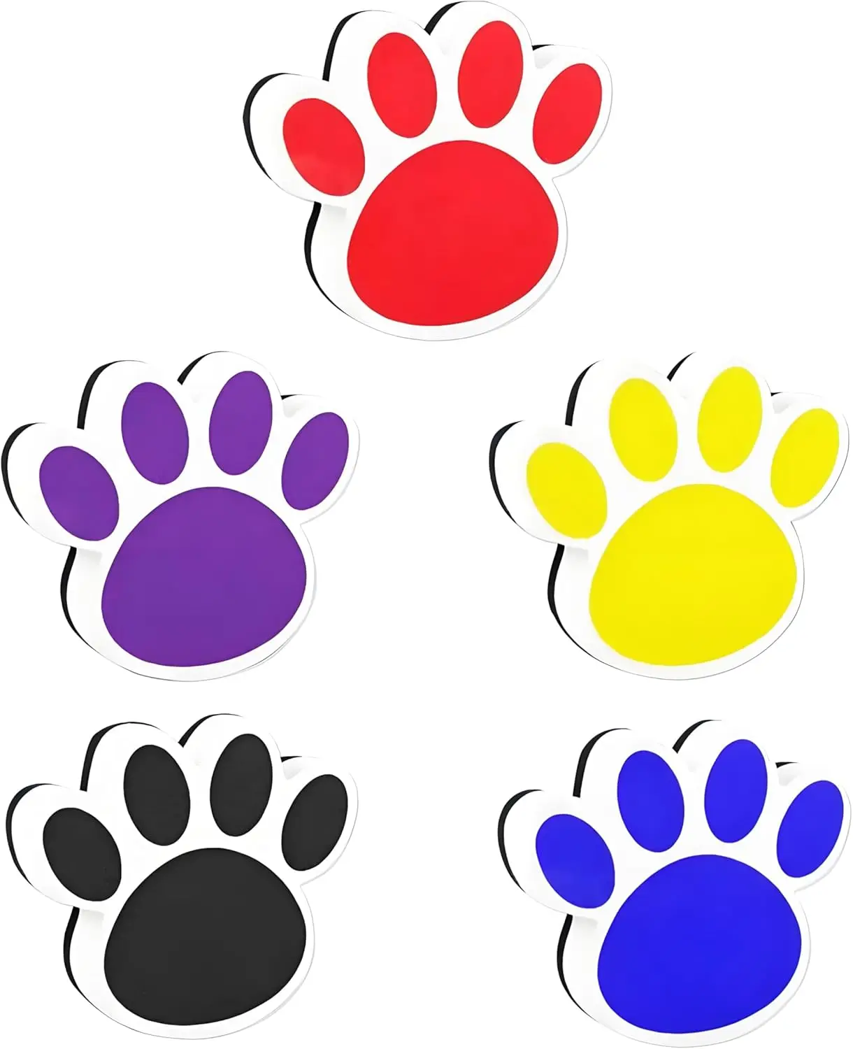 5Pcs Dry Erase Board Eraser Cute Erasers Cat Paw Shape Reusable Magnetic Whiteboard School Supplies For Classroom Office