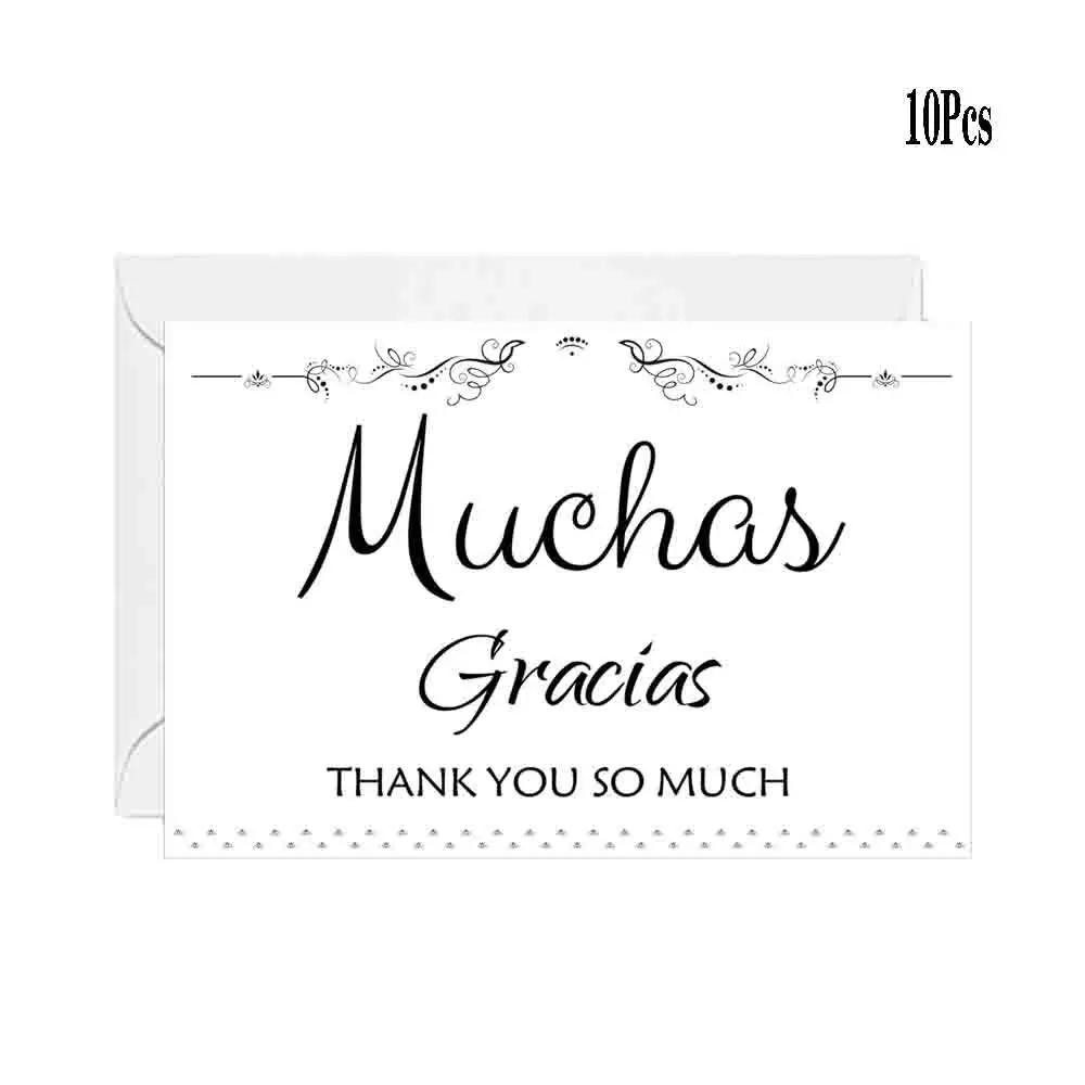 4x6Inch Muchas Gracias Thank You Very Much Cards with Envelopes Gracias Cards Spanish Thank You Cards for Bridal Showers 10Pack