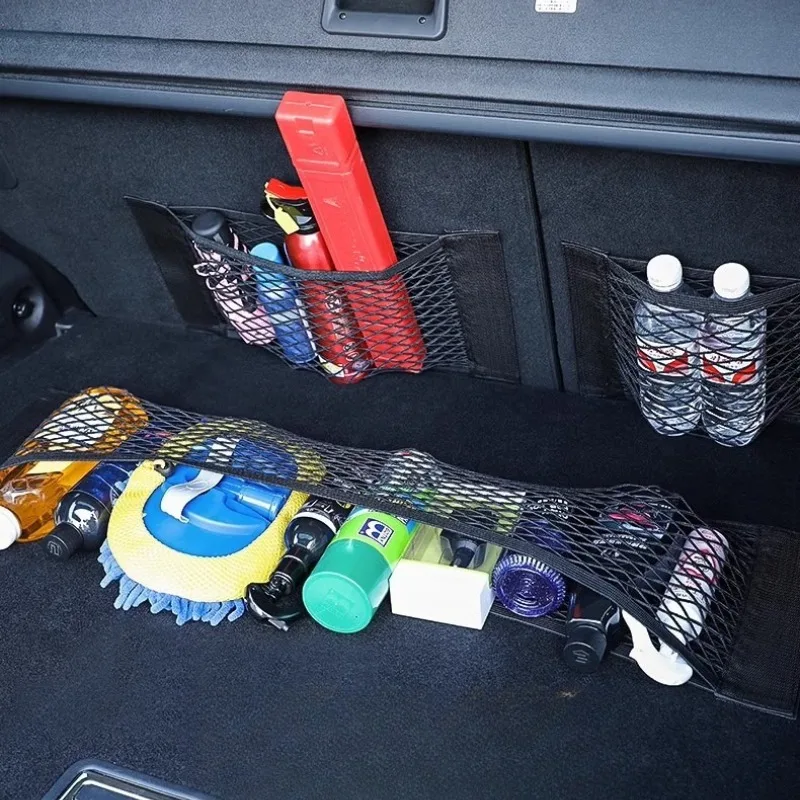 

Universal Car Storage Net Stretchable Mesh Organizer Elastic Auto Trunk Bag Cage Rear Seat Cargo Holder Vehicle Accessory