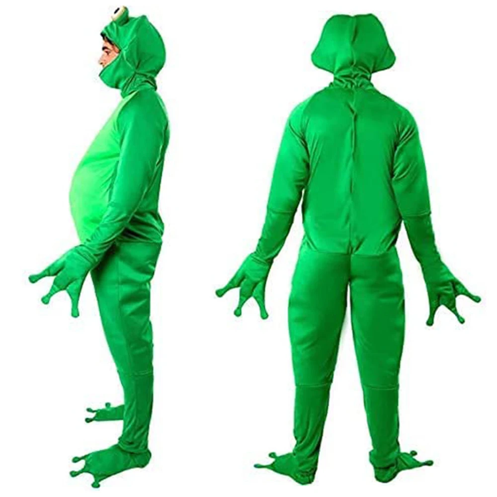 Halloween Cosplay Costume Plus Size XXL Male Frog Prince Cosplay One-piece Jumpsuit Adult Animal Clothes Set For Christmas Party