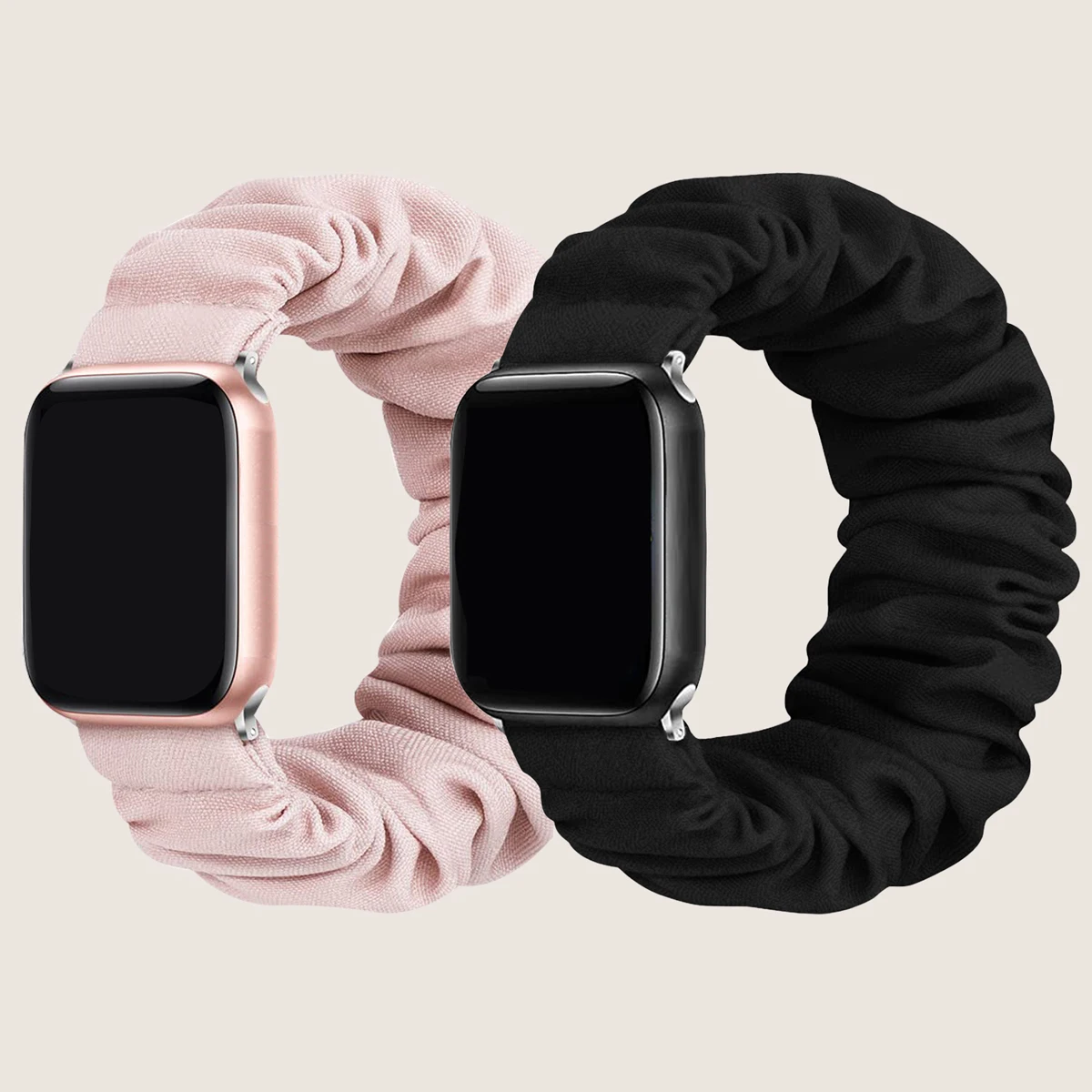 2 pcs Compatible with Apple Watch Bands Scrunchies 38mm 40mm 41mm 42 mm 44mm 45mm Women