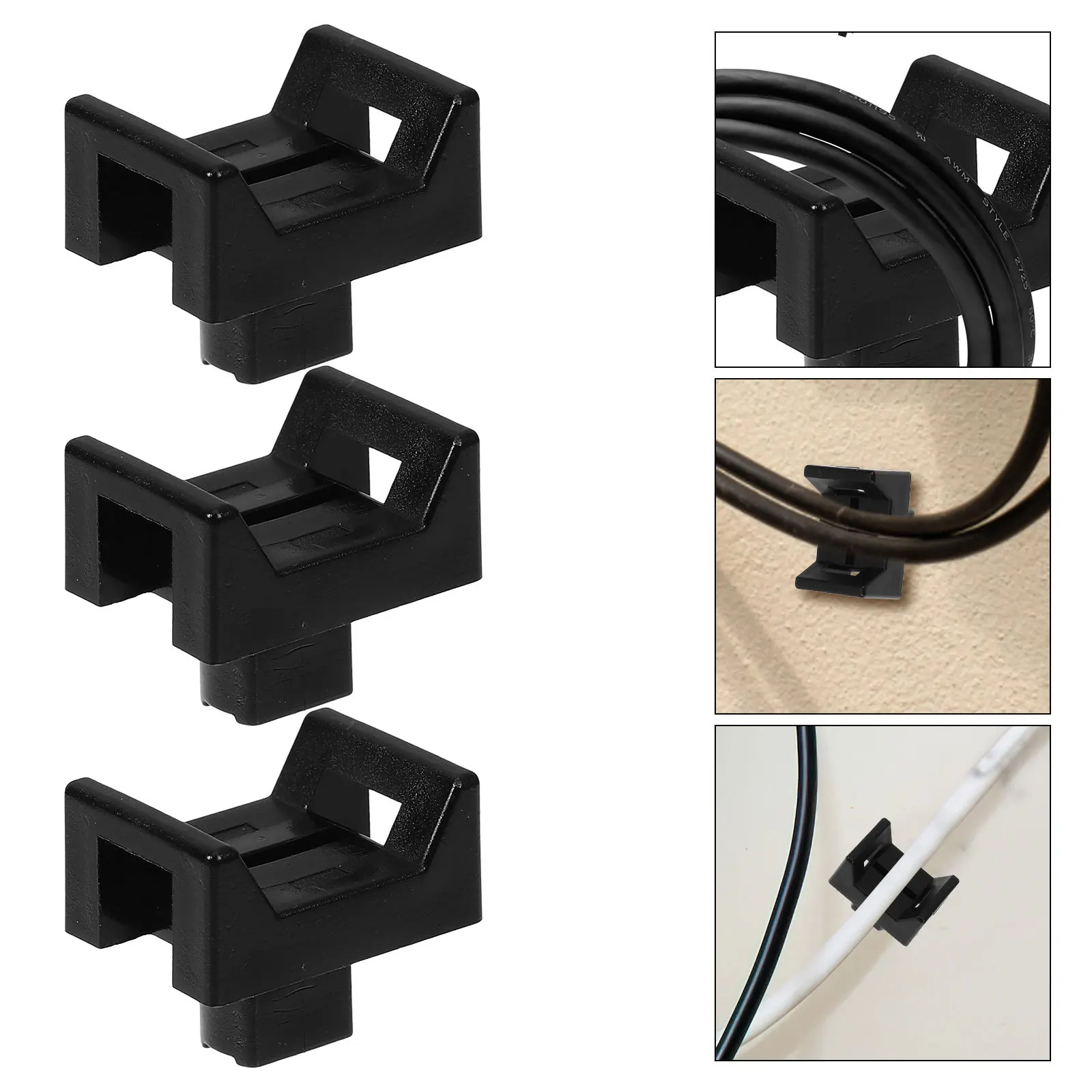 

100Pcs Cable Tie Bases Nylon Material Durable Fade Resistant Easy Installation Versatile Fits Multiple Cable Sizes Zip Tie