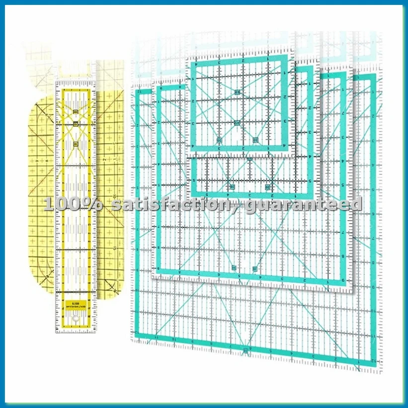 

Набор из 6 акриловых линеек для квилтинга: квадратные линейки для раскроя ткани, прозрачные акриловые линейки и линейки для глажки - A68X