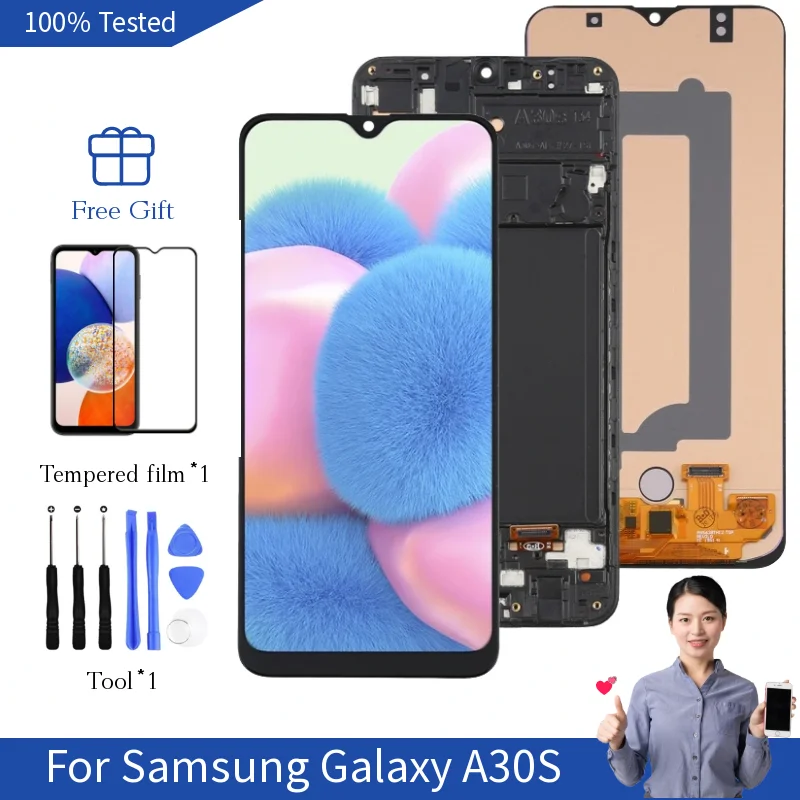 A30S Screen Replacement For Samsung Galaxy A30S Display SM-A307F SM-A307FN SM-A307G Touch Screen Digitizer 6.4