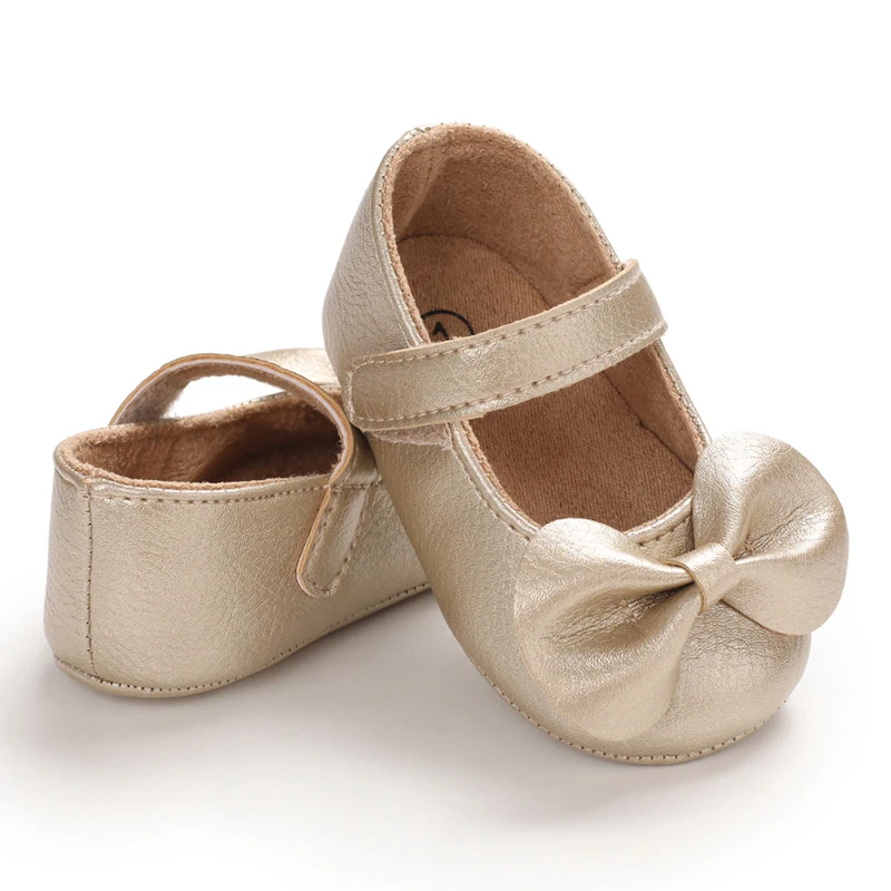 Scarpe da principessa dorate per bambini primaverili e autunnali Scarpe singole con suola morbida per bambini Scarpe casual per bambina Scarpe in pelle per bambini