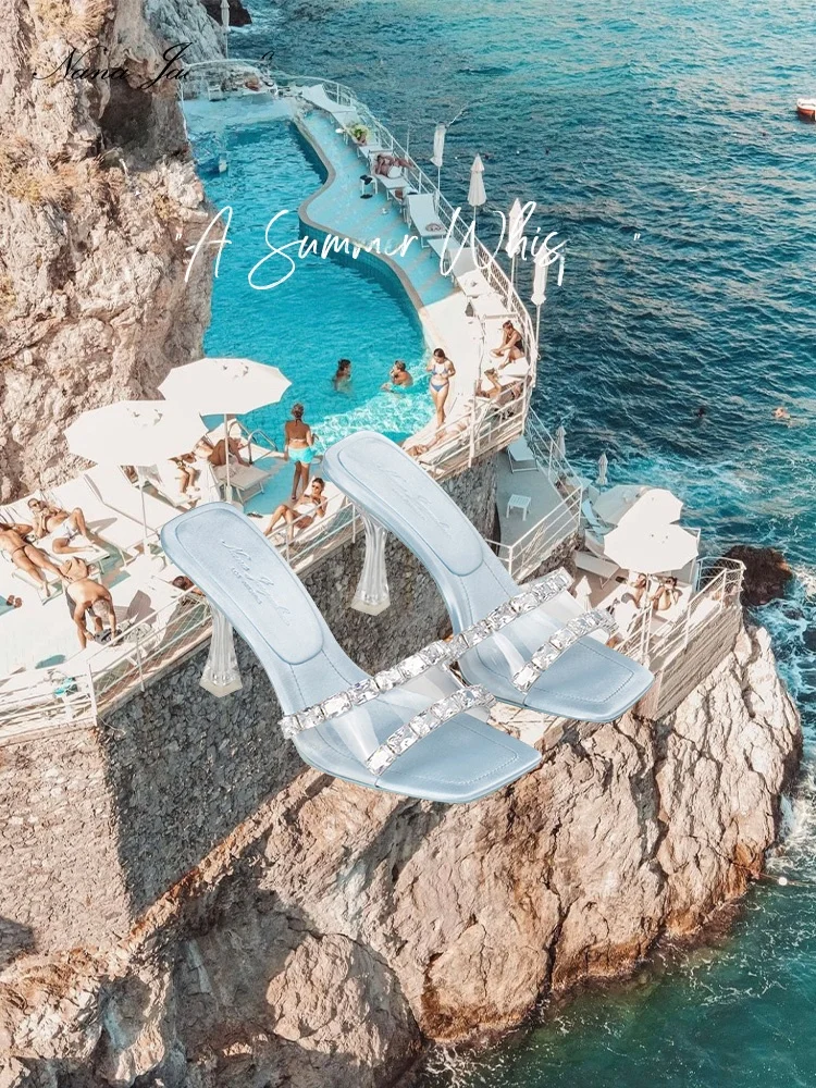 

Элегантные женские туфли-лодочки Nana Jacqueline на высоком каблуке, модные, с квадратным носком, из атласа, для свадьбы, 9 см