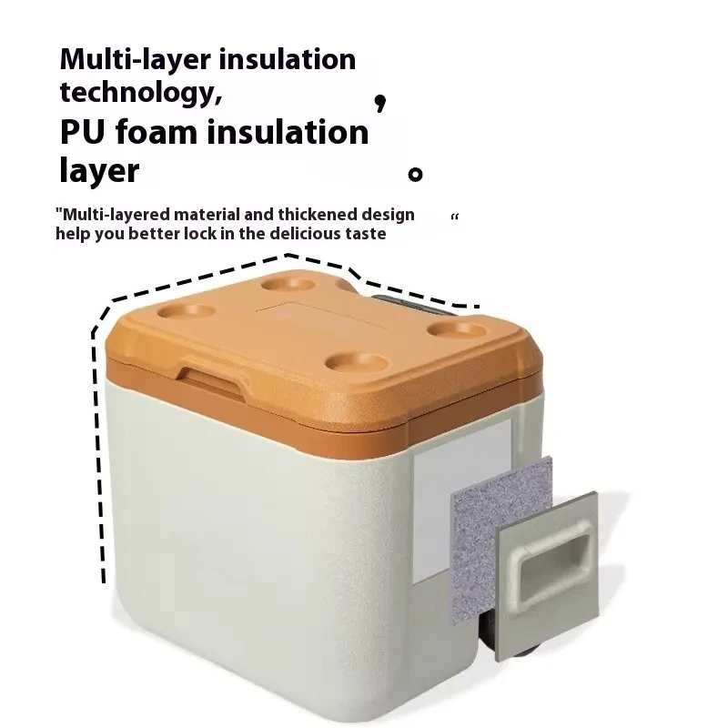 30L 52L Portable Car Refrigerator Cooler Warmer Box With Wheels Trolley Outdoor BBQ Fresh-Keeping Storage Fridge view 5