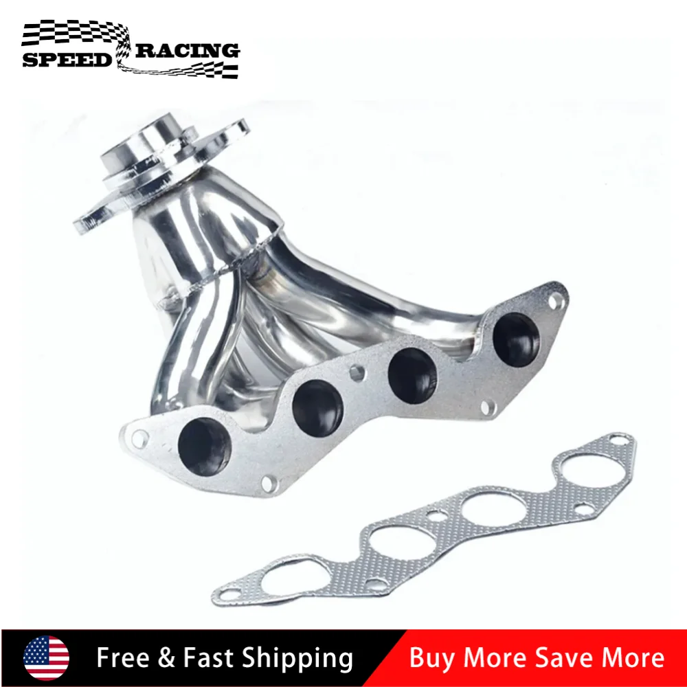 Cilindro collettore in acciaio inossidabile lucido per Honda Civic EX GX HX Si 1.7L 2001-2005