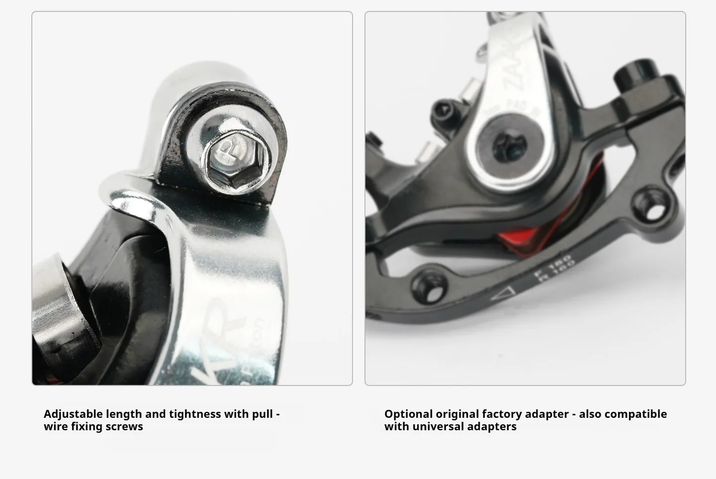 ZAAKR Mechanischer Bremssattel Modell C230-C235 Vergrößerter Kolben, leichtes Design für Fahrräder mit Flat-Mount- und Post-Mount-Befestigung – Detail 22