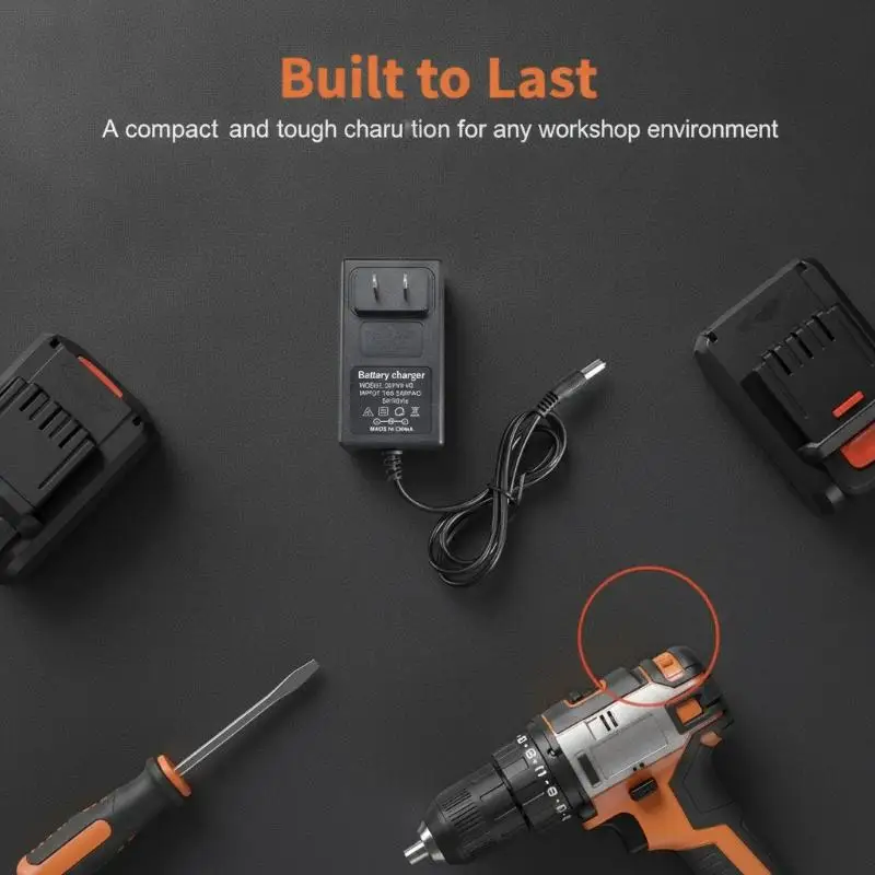 21V Li-ion Battery Charger Excellent Heat Dissipation Universal Power Adapter for Electric Bike Daily Home Repair Work