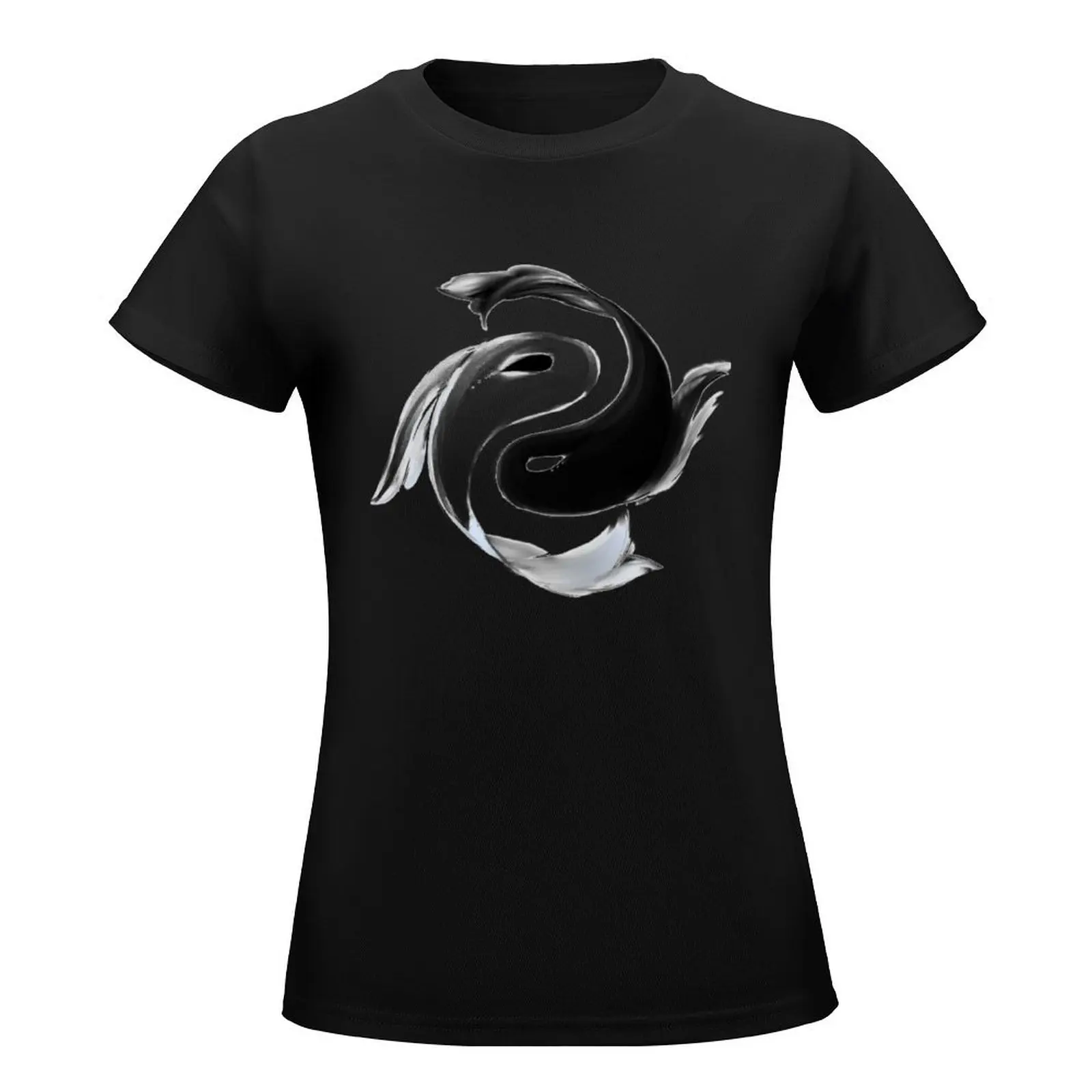 Koi Fish Yin and Yang T-Shirt plus size tops cute clothes T-shirt Women