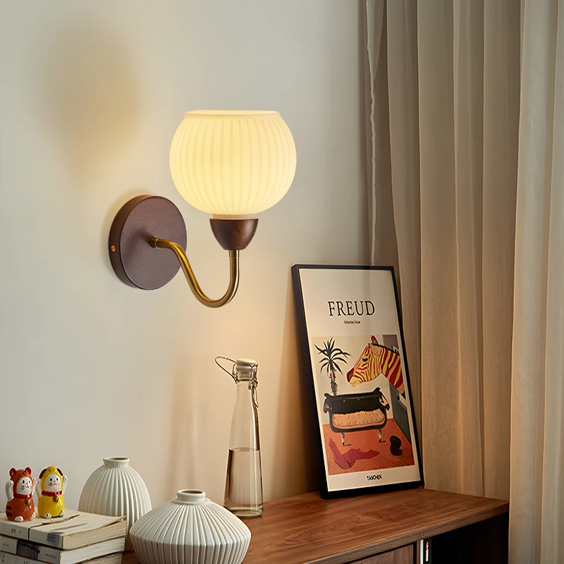 

Nordic Retro Led Wall Lamp Glass Living room Bedroom Bedside Lighting Sconce Wall Light Stair Lamp Corridor Aisle Decor Lighting