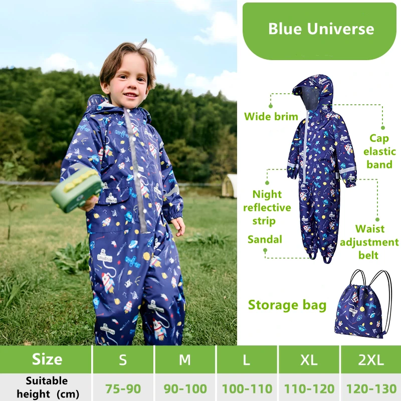 ชุดกันฝนเด็กแบบเต็มตัวลายการ์ต - Kids Outdoor Jumpsuit บทวิจารณ์และราคา