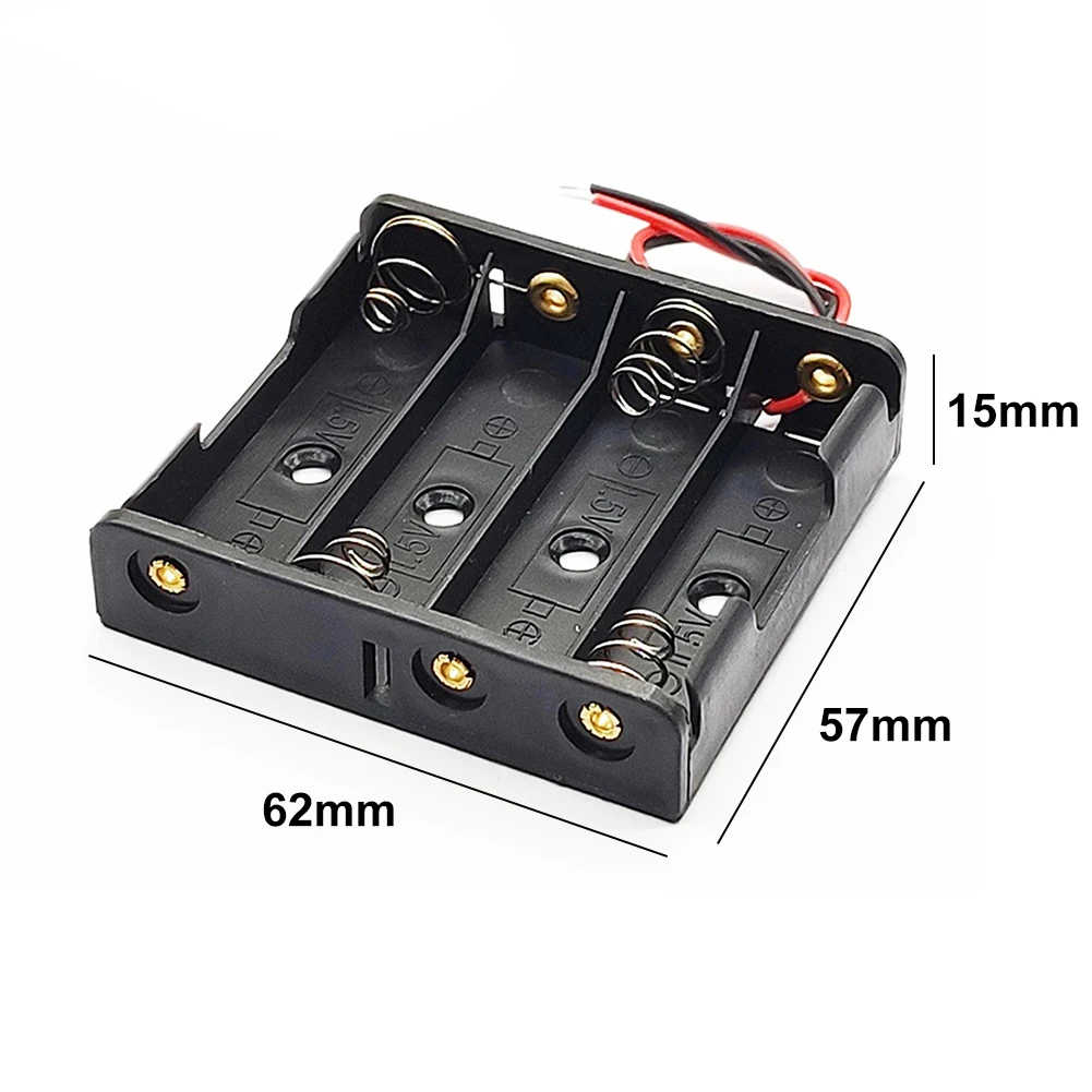 黒いプラスチック製バッテリー収納ボックス,バッテリーケース,クリップホルダー,ワイヤー付きコンテナ,メッセンジャー,18650, 3.7V, 1, 2, 3, 4スロット