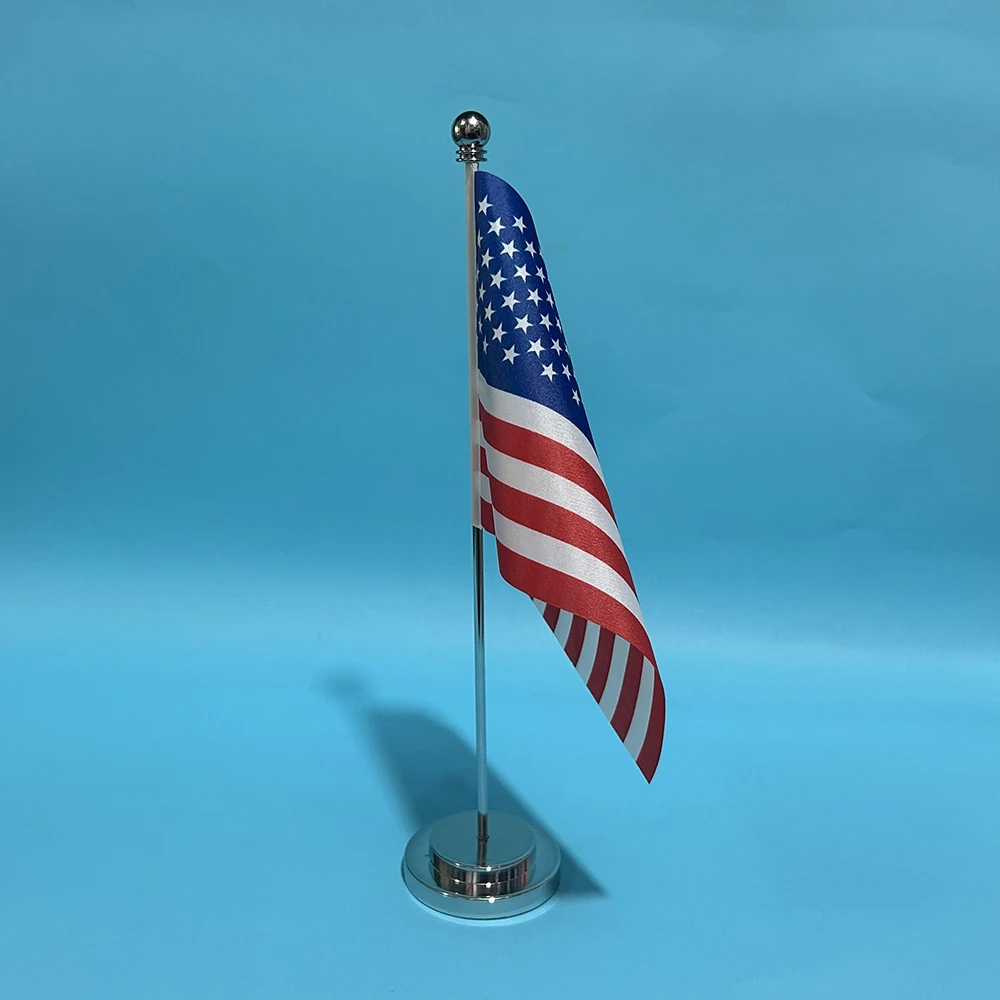 (SKY FLAG) Büro-Schreibtischflagge der Vereinigten Staaten, US-Flagge, 14x21cm, US-Schreibtischdekoration, Flaggen – Detail 4