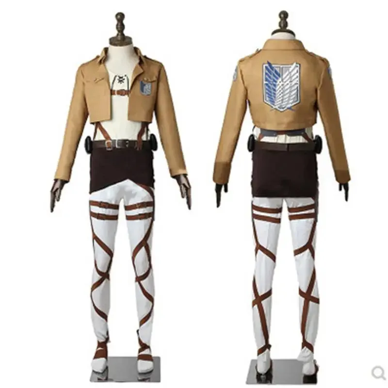 Jacket Pants Shingeki no Kyojin Cosplay Costumes Recon Corps Harness Belt Apron Skirt Scouting Legion Cape Cloak ir;l5