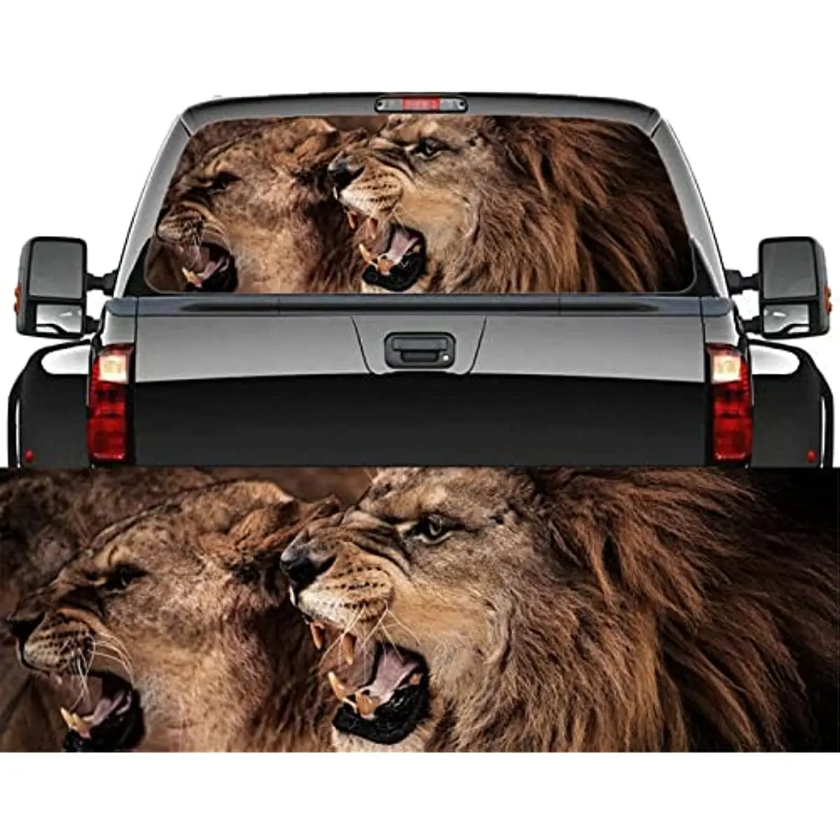 

Rear Window Truck Decal Sticker Lion Car Window Graphic Decal Flower Perforated Vinyl Window Back Decal for Truck SUV Van Pickup