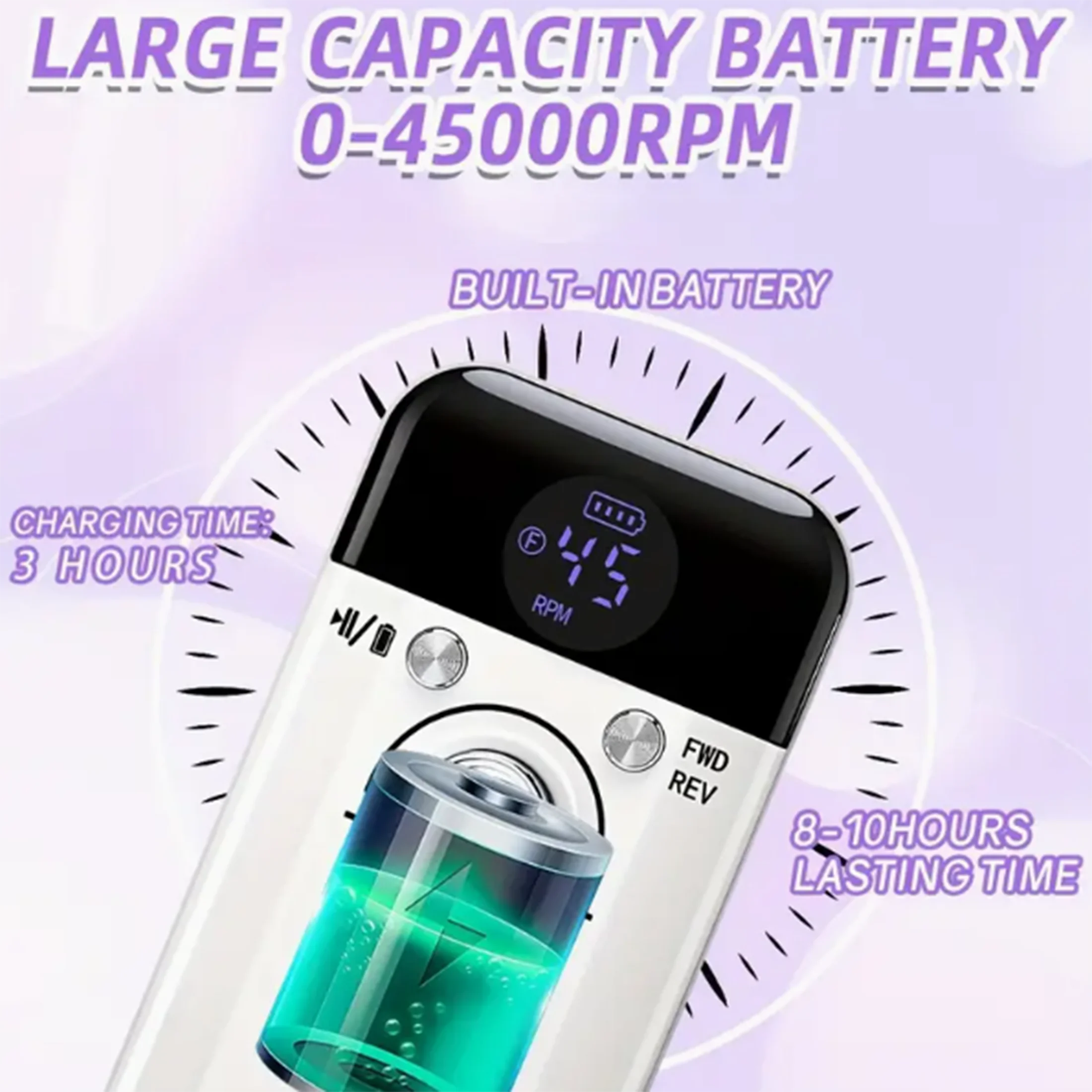 45000 RPM Nagelboormachines Machine Elektrische Boor Voor Nagelschuurmachine voor Gel Nagels Polijsten Voor Thuis Salongebruik