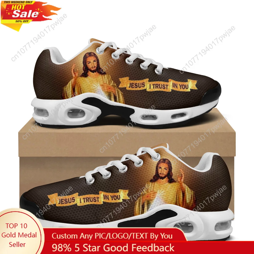 

DIY Christian God Religion Jesus Printed Cross Air Cushion Sneakers Mens Womens Sports shoes Climbing Casual Shoes Custom Shoes