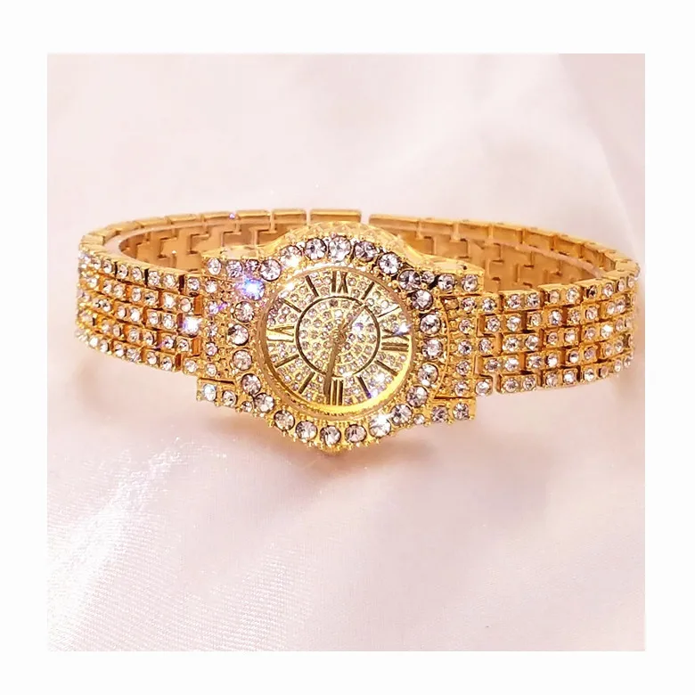 اتجاه جديد 2025، ساعة اسوارة، يد ماسية كاملة عصرية وفاخرة، طقم ساعة نسائية ماسية مقاومة للماء