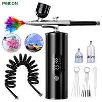 Airbrush Kit with Air Compressor Rechargeable High Pressure Handheld Spray Gun for Nail Art Crafts Paint Mini Portable Airbrush