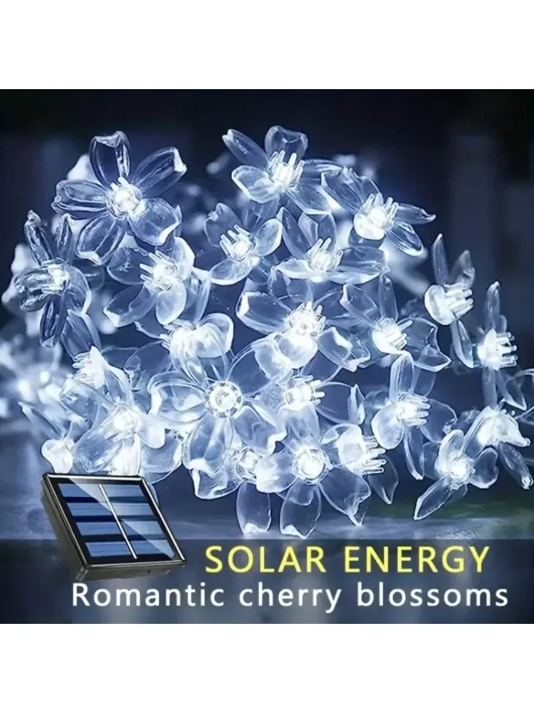 Solaire cerisier jardin fleur fleur lumières guirlandes chaîne lumières solaire extérieur étanche pelouse voie décoration de noël lampe