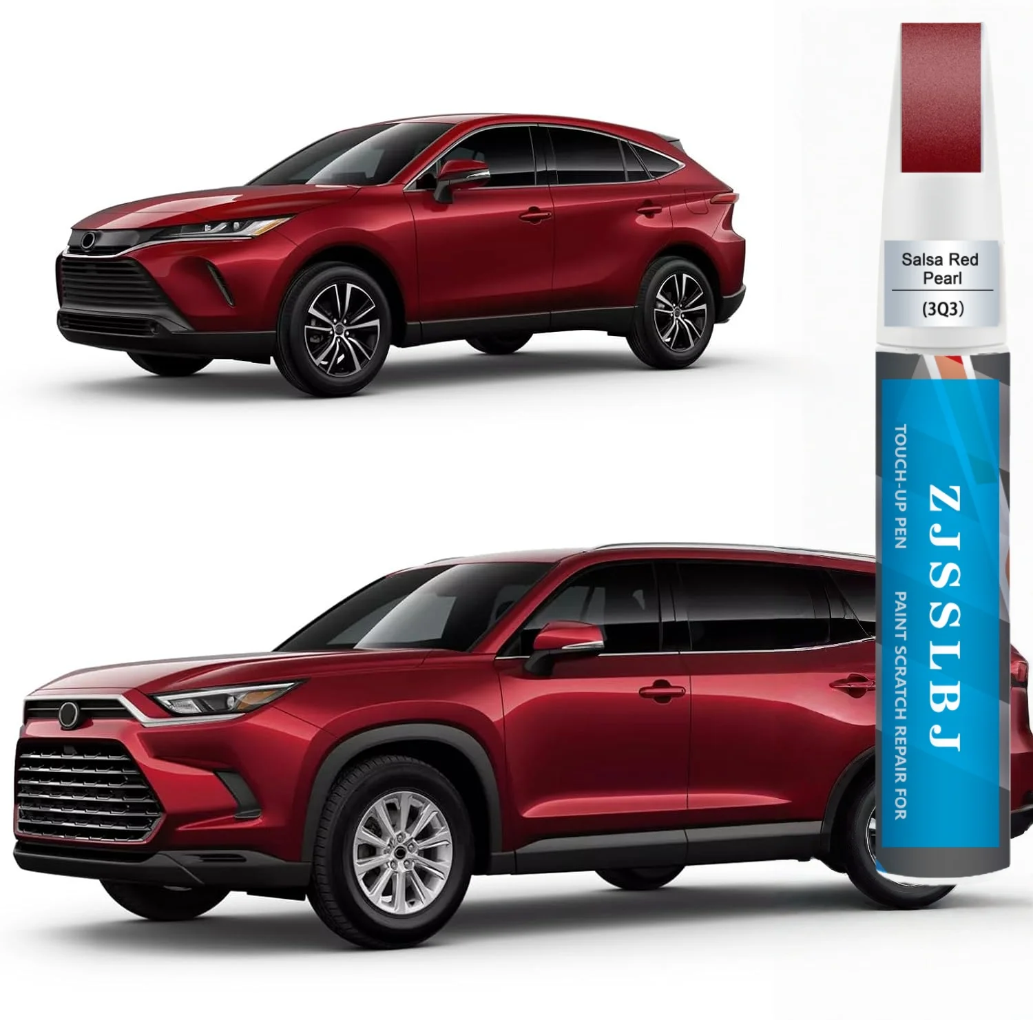 3Q3 Dark Red/Salsa Red Pearl Touch Up Paint for Toyota, Car Paint Pen Scratch Repair Two-In-One Touch Up Paint, Premium Car Scr