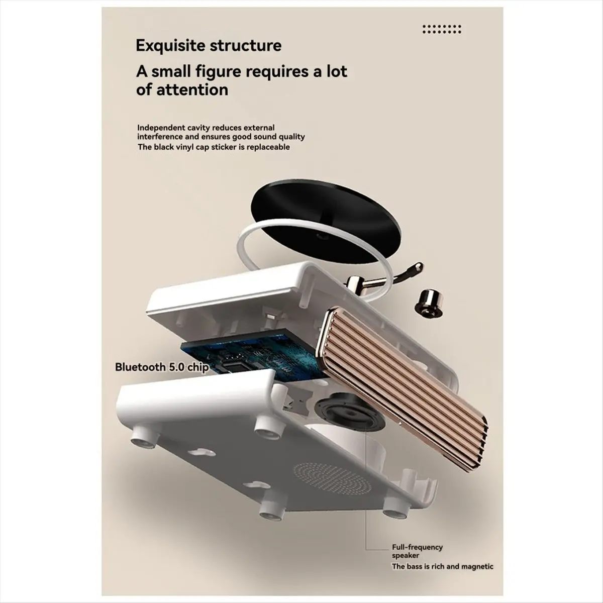 *X07A Портативный ретро-белый Bluetooth-динамик, настенный звуковой панель с тяжелыми басами, красочный окружающий свет, беспроводной MP3-плеер