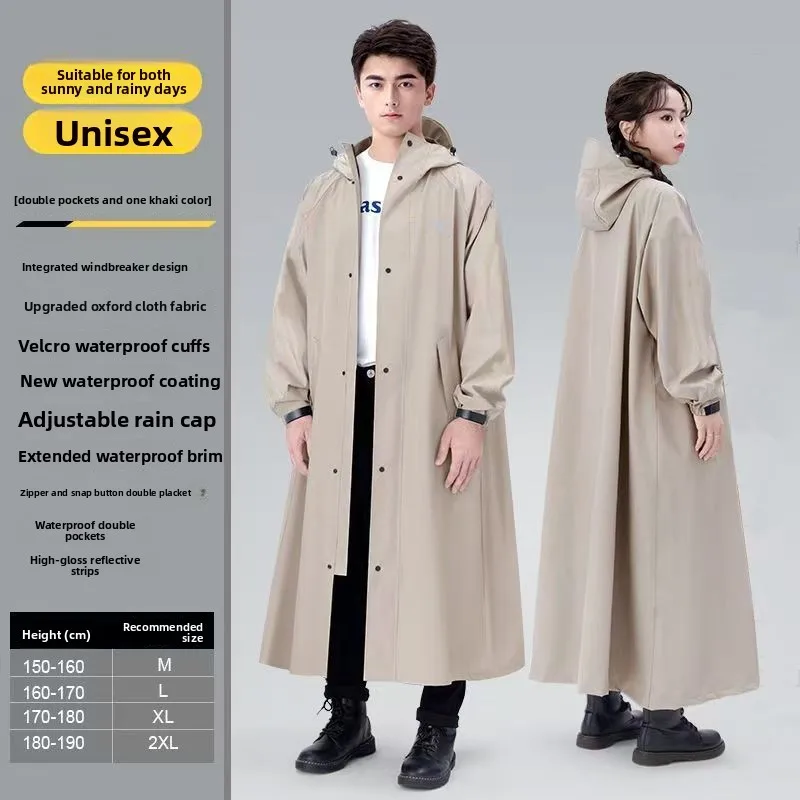 

Windbreaker Type Zipper Raincoat Adult Portable Sleeved Outer Rainwear Waterproof Electric Scooter Daily Commute Outdoor Work