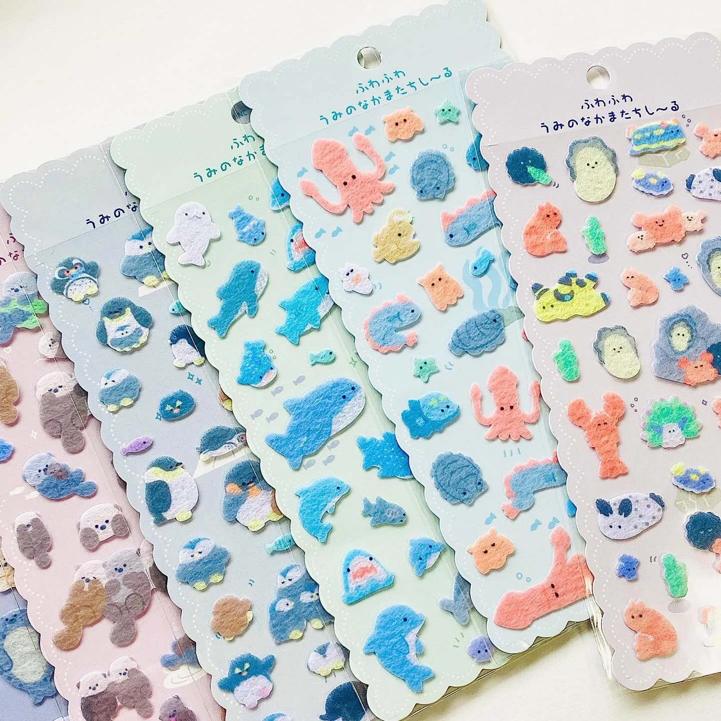 3 pcs Creative Animals Shark Lobster Felt Cloth Kawaii Decor Stickers Scrapbooking Diy Journaling Cute Stationery Diary Sticker