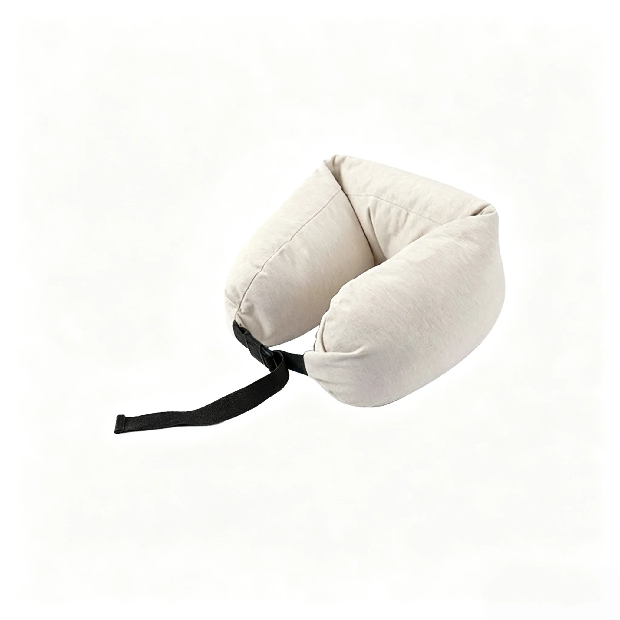 Soft Cotton U Shaped Travel Neck Pillow with Microbead Filling, Washable Cover for Airplane Car Office Nap