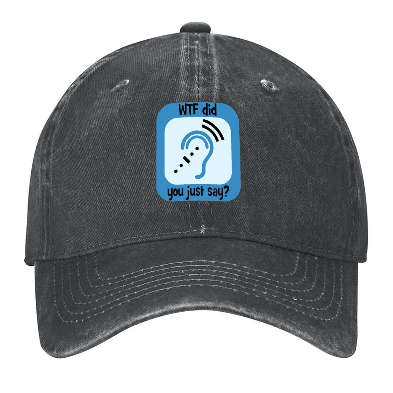 

Hard of HearingDeaf lip reader (blue) Baseball Cap Beach Military Tactical Cap Snap Back Hat fun hats Sun Hats For Women Men's