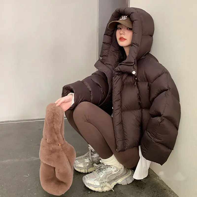 Short Down Cotton Jacket for Women Winter 2025 New Korean Version High Waisted Thick Bread Jacket Parkas Female Clothing