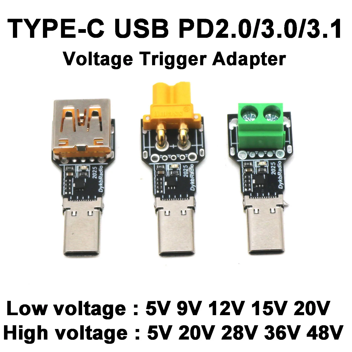 PD3.1 140W 100W TYPE-C PD Voltage Trigger 28V 20V 15V 12V 9V 5V Fast Charging Decoy USB Adapter QC/PD TO DC Charge Power Supply