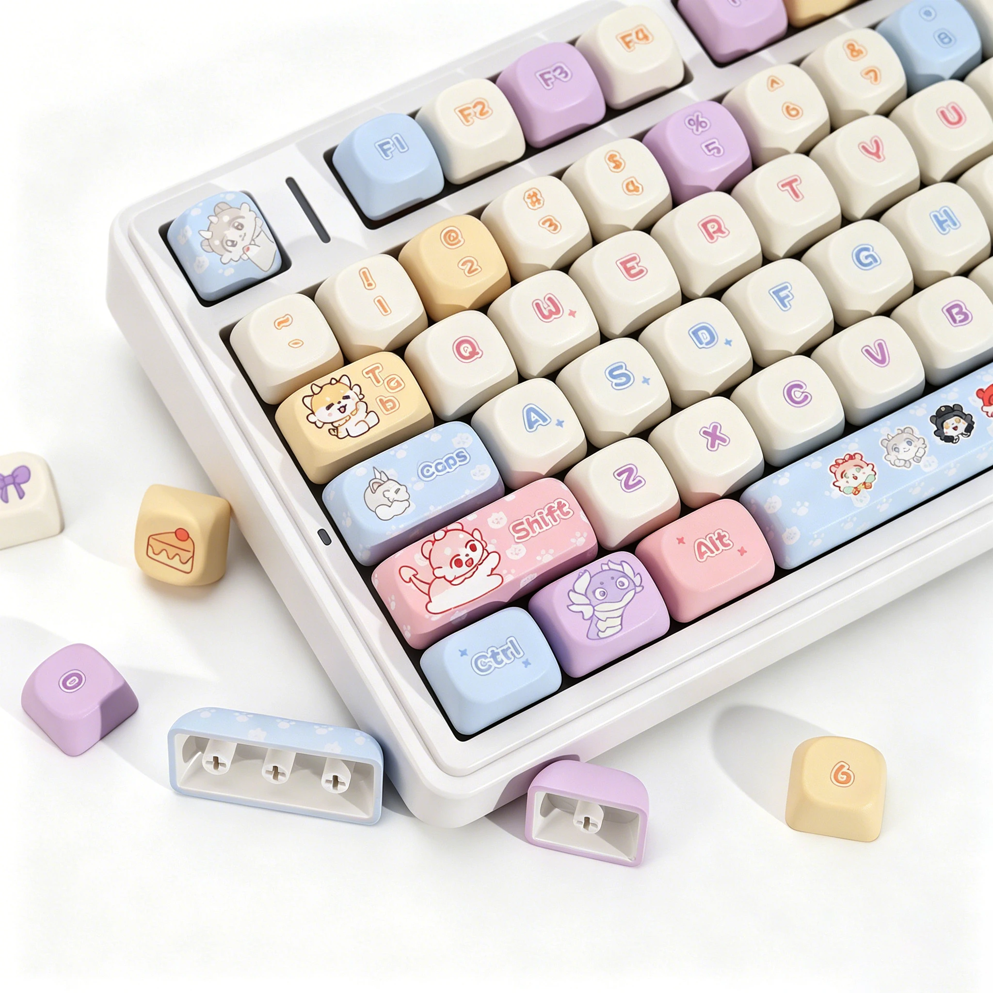

KBDiy Chimera Theme Keycaps Cute Anime KOA MOA Profile PBT Keycap ISO Custom DIY For 60 Gaming Mechanical Keyboard KIT Key Caps