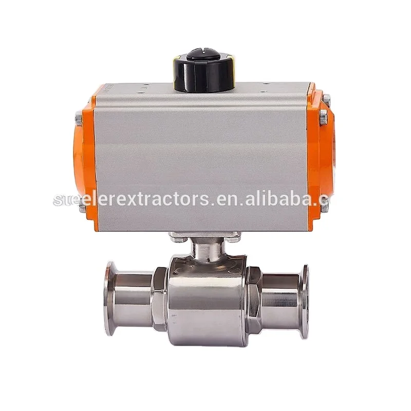 SS304 Sanitary Stainless Steel Pneumatic Straight Through ball valve