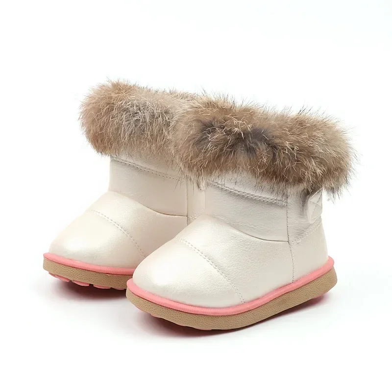 Girls Boots Fashion Snow Boots For Kids Children Rubber Boots For Toddler Boys Girl Toddlers Warm Cotton Plush Fur