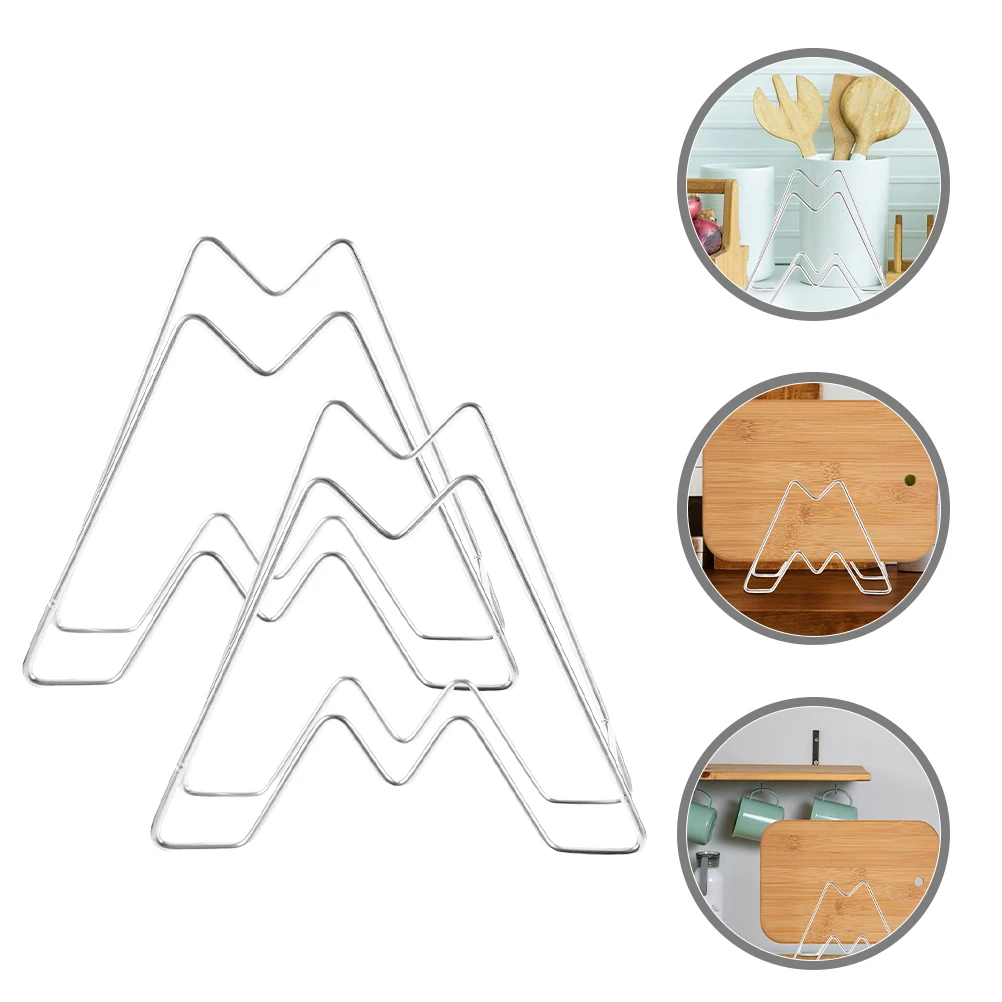 

1 Set Stainless Steel Countertop Storage Rack For Pot Lids Cutting Boards Kitchen Cabinet Organizer Lid Holder Space Saving