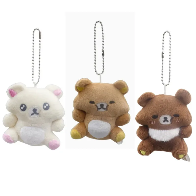 New Cute Rilakkuma Korilakkuma Bear Kiiroitori  Eat Plush Keychain Chains  Small Pandent Kids Stuffed Toys For Children CM