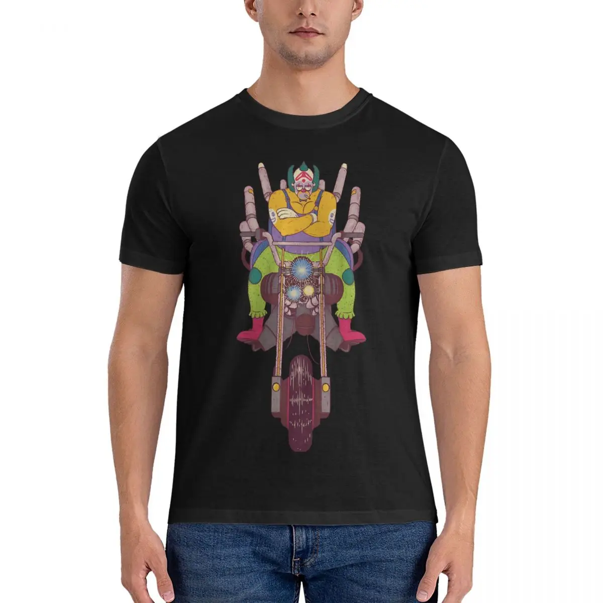 T-Shirts for Men Dastally Mutley Flying Machines Wacky Races Humorous Pure Cotton Tees O Neck Short Sleeve T Shirts