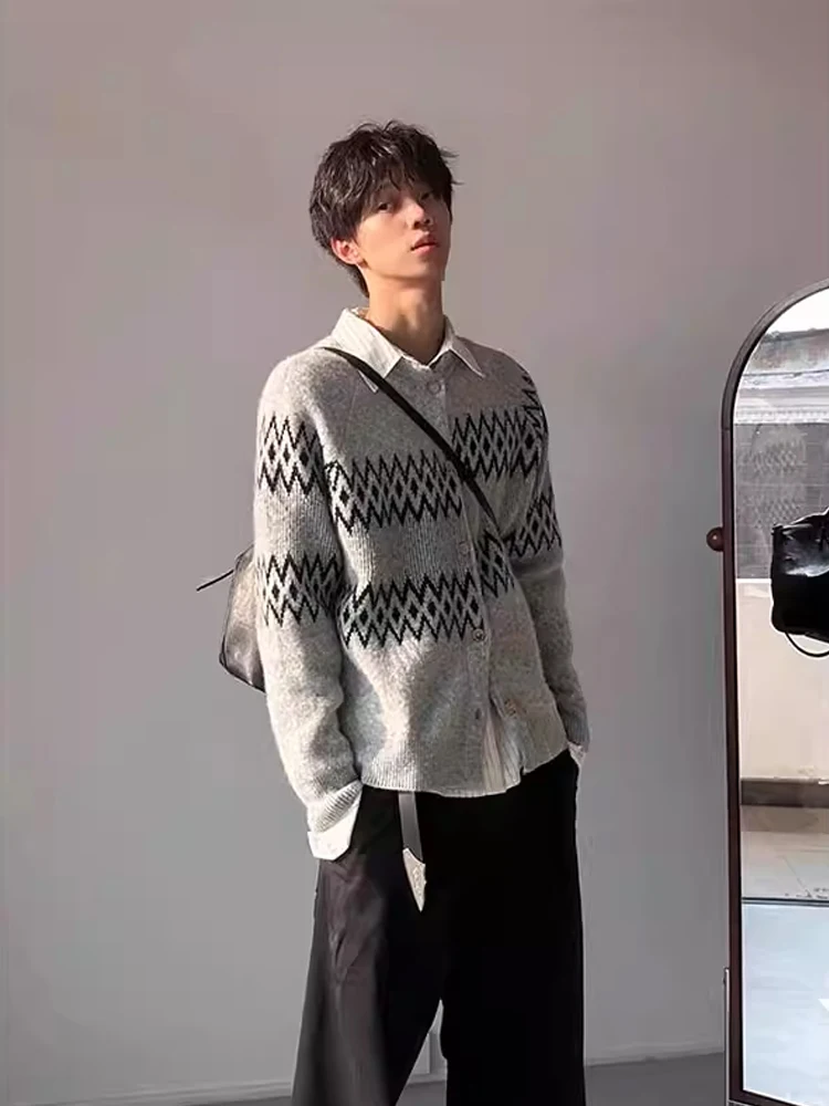 الرجال سترة مشغولة من الصوف سترة مزيج خارج مجموعة جزيرة أران التطريز عادية فضفاضة تناسب طويلة Sve جولة Ne تريكو #5