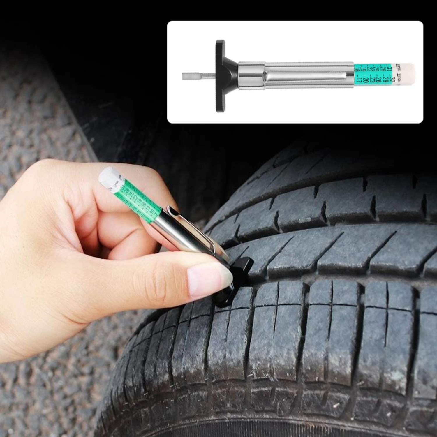 Accurate, Easy-to-Use 3PCS Tire Pattern Detector Pen for Precise Tread Depth Measurement - 0-25mm Detection Gauge Essentials