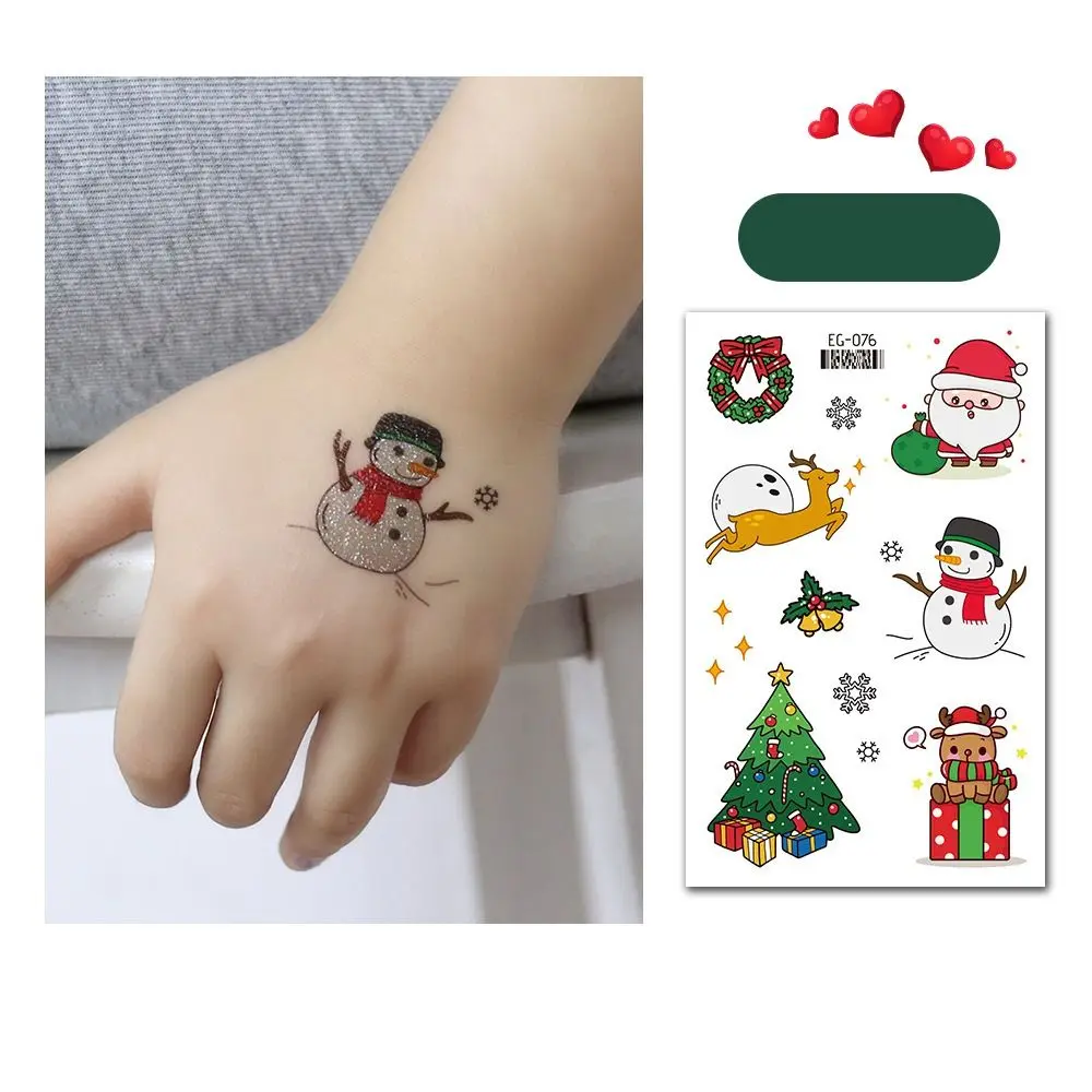 Santa Claus Waterproof Temporary Tattoo Sticker Long Lasting Body Art Festival Tattoo Cute Cartoon Christmas Stickers Child