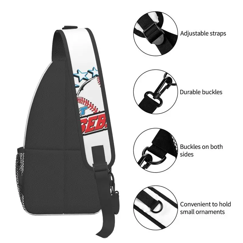 Baseball Ball Sport Sling Crossbody Backpack Men Custom Shoulder Chest Bag for Traveling Daypack