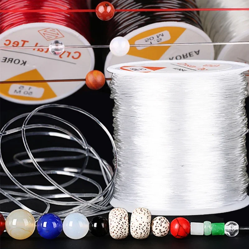 100M/Roll Plastic Crystal DIY Beading Stretch Cords Elastic Line Jewelry Making Supply Wire String Jewelry Thread String Threads