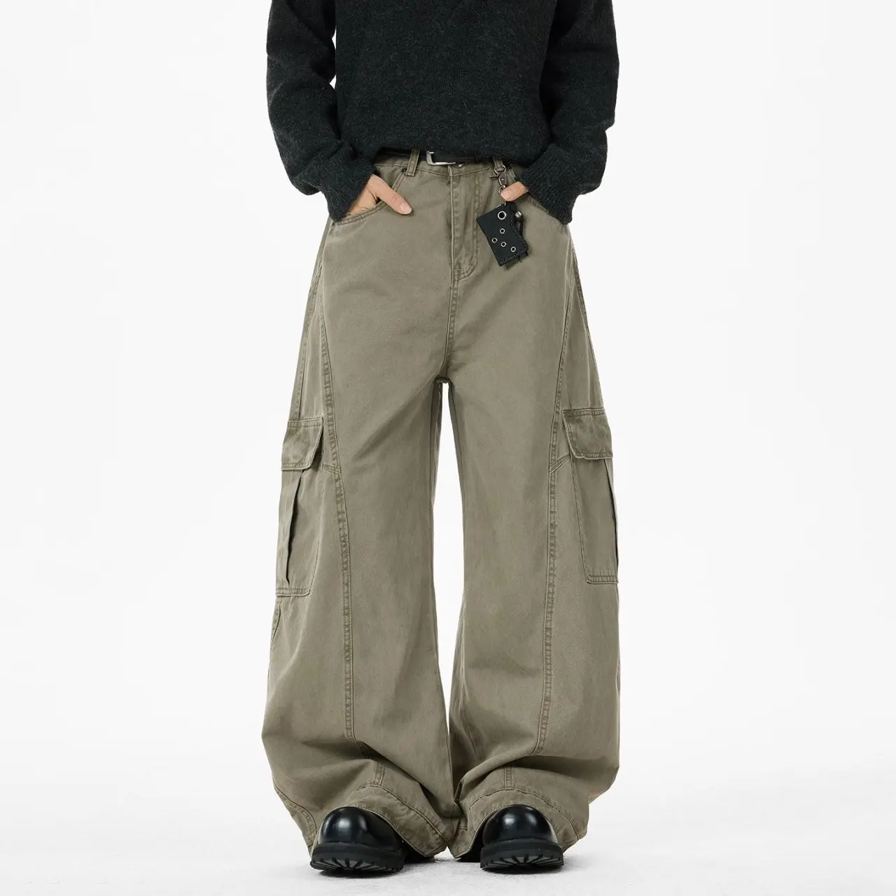 

Citywalk Baggy Pant Men Women Streetwear Fashion Vintage Washed Cotton Loose Casual Wide Leg Cargo Machete Pants Couple Trousers